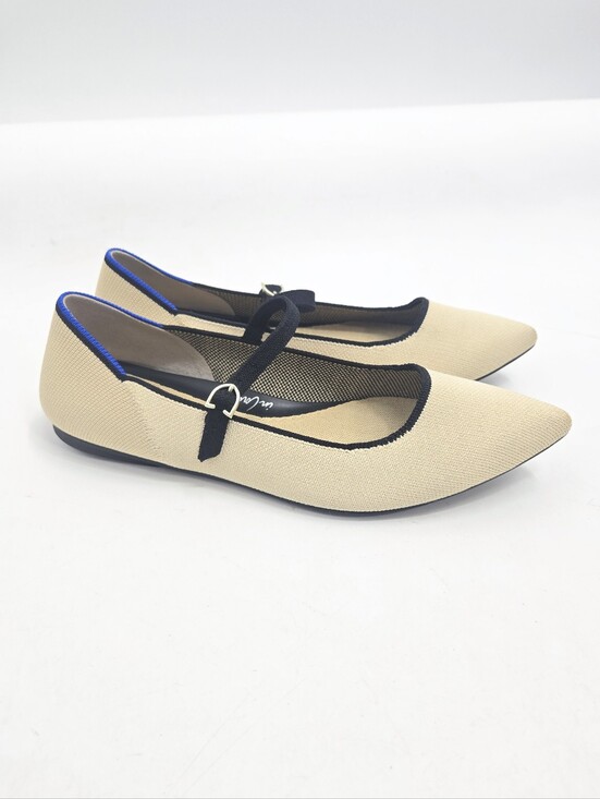 Rothy's Shoes - Rothy's Mary Jane II Flats Sandstone Black Trim 10.5